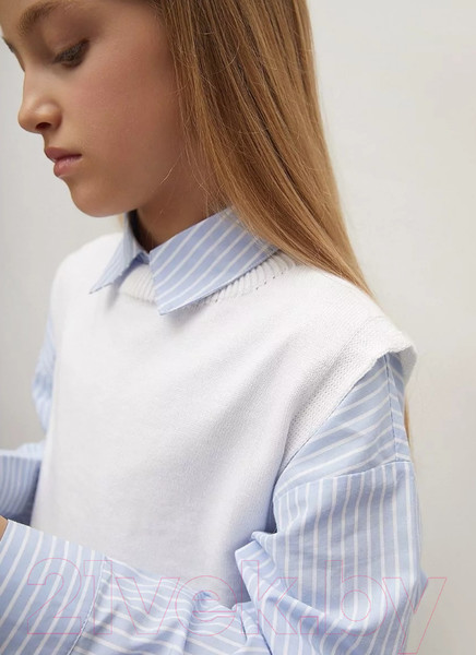 Изображение товара Жилет детский Amarobaby Bow / AB-OD24-KNIT10B/00-128 (белый, р.128 )