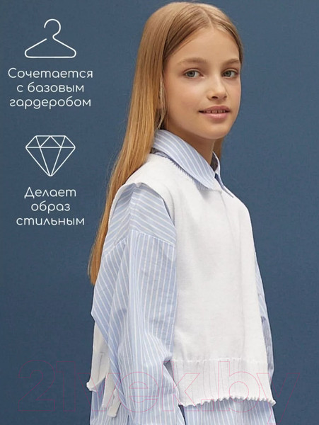 Изображение товара Жилет детский Amarobaby Bow / AB-OD24-KNIT10B/00-128 (белый, р.128 )