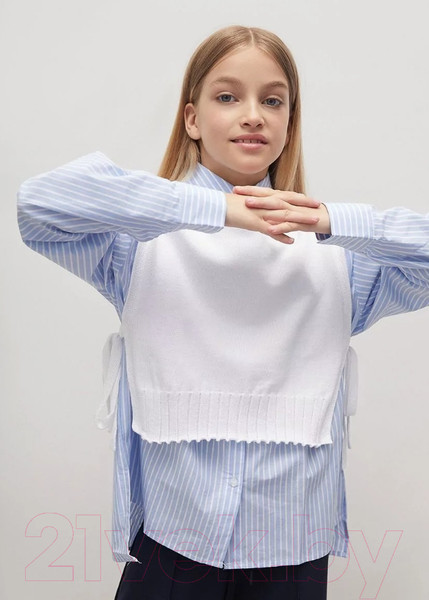Изображение товара Жилет детский Amarobaby Bow / AB-OD24-KNIT10B/00-140 (белый, р.140)