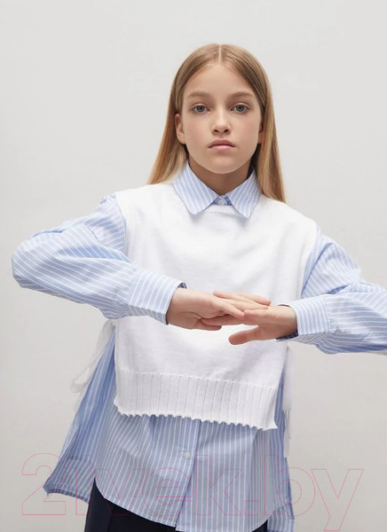 Изображение товара Жилет детский Amarobaby Bow / AB-OD24-KNIT10B/00-146   (белый, р.146)