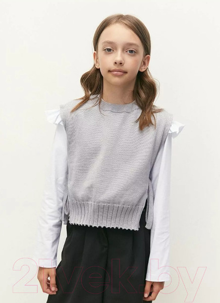 Изображение товара Жилет детский Amarobaby Bow / AB-OD24-KNIT10B/11-128  (серый, р.128)