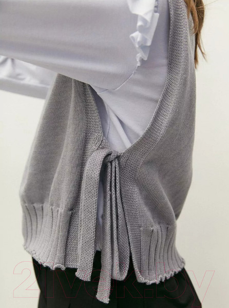 Изображение товара Жилет детский Amarobaby Bow / AB-OD24-KNIT10B/11-128  (серый, р.128)