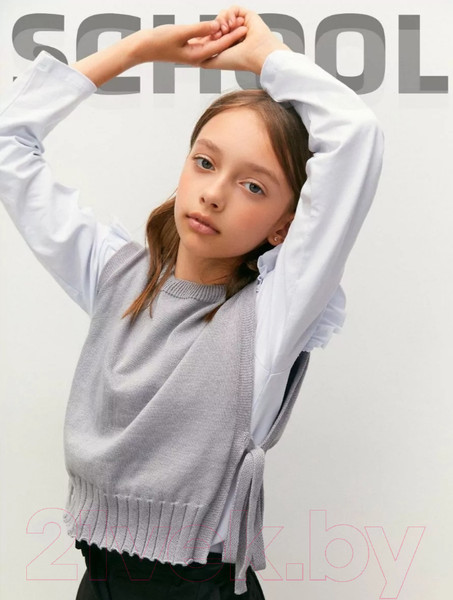 Изображение товара Жилет детский Amarobaby Bow / AB-OD24-KNIT10B/11-128  (серый, р.128)