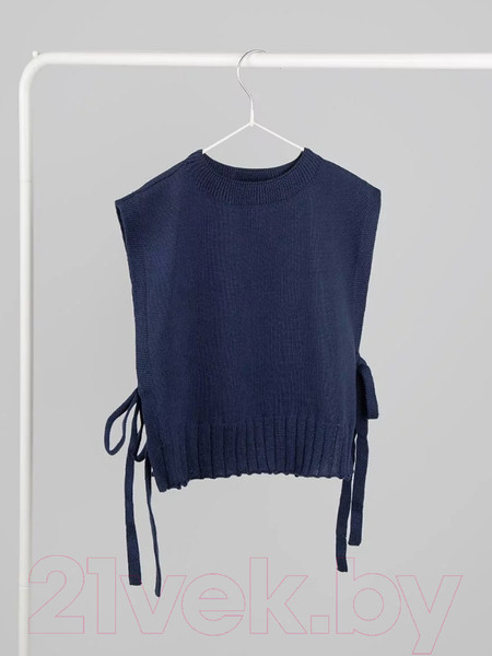 Изображение товара Жилет детский Amarobaby Bow / AB-OD24-KNIT10B/20-128  (синий, р.128)
