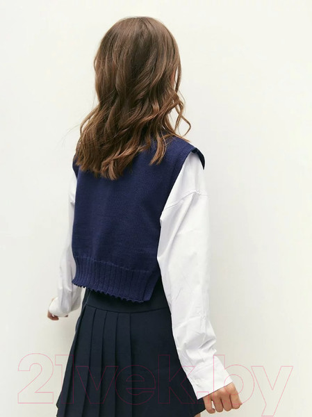 Изображение товара Жилет детский Amarobaby Bow / AB-OD24-KNIT10B/20-140  (синий, р.140)