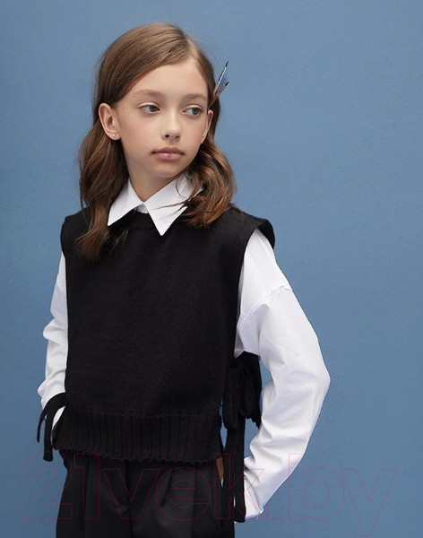 Изображение товара Жилет детский Amarobaby Bow / AB-OD24-KNIT10B/09-140  (черный, р.140)