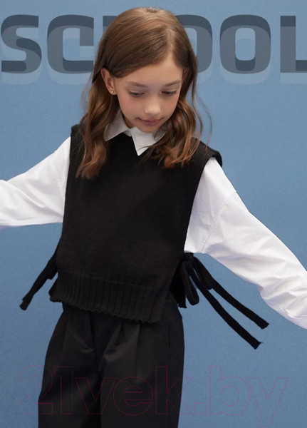 Изображение товара Жилет детский Amarobaby Bow / AB-OD24-KNIT10B/09-140  (черный, р.140)