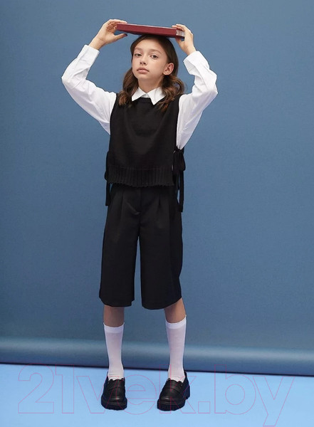 Изображение товара Жилет детский Amarobaby Bow / AB-OD24-KNIT10B/09-146  (черный, р.146)