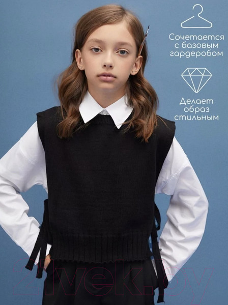 Изображение товара Жилет детский Amarobaby Bow / AB-OD24-KNIT10B/09-146  (черный, р.146)