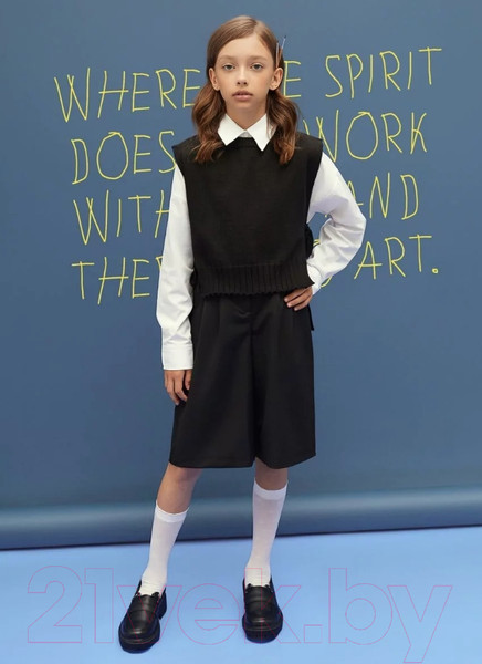 Изображение товара Жилет детский Amarobaby Bow / AB-OD24-KNIT10B/09-146  (черный, р.146)