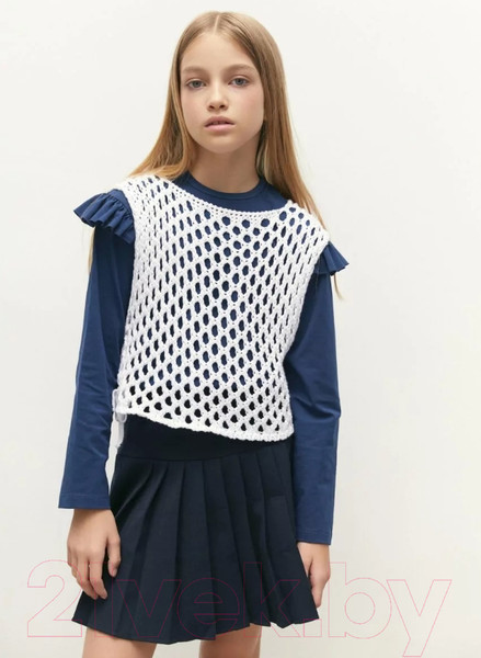 Изображение товара Жилет детский Amarobaby Mesh / AB-OD24-KNIT10M/00-134  (белый, р.134)