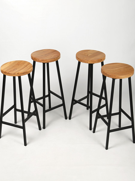 Изображение товара Табурет барный Stal-Massiv SMH-78 (дуб натуральный/черный)