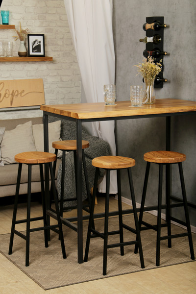 Изображение товара Табурет барный Stal-Massiv SMH-78 (дуб натуральный/черный)