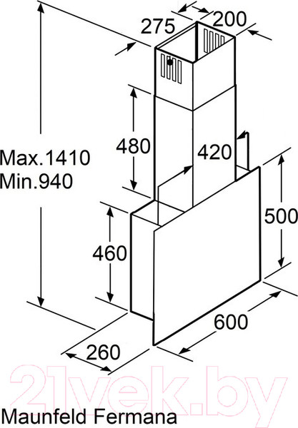 Изображение товара Вытяжка наклонная Maunfeld Fermana 60 (золото)