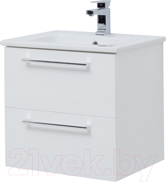 Изображение товара Тумба с умывальником Dreja Gio 60 + Эйфория-60 (белый глянец)
