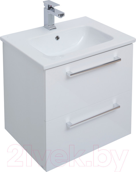 Изображение товара Тумба с умывальником Dreja Gio 60 + Эйфория-60 (белый глянец)