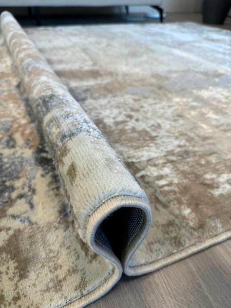 Изображение товара Коврик Radjab Carpet Бьянка Овал D051A / 10604RK-B (1.2x1.8, Cream Shirink/Vizon Fdy)