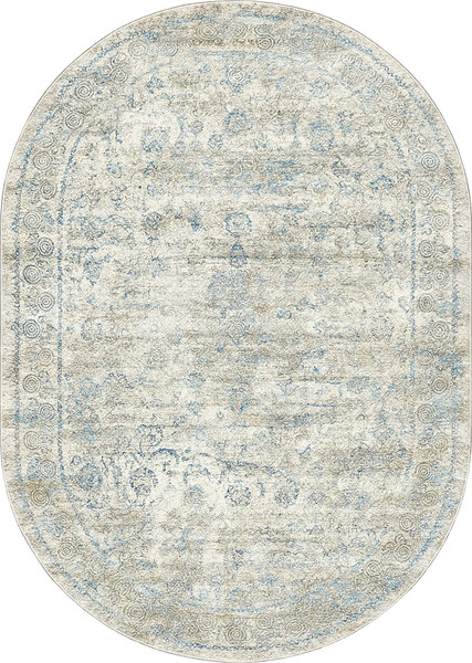 Изображение товара Ковер Radjab Carpet Бьянка Овал D008A / 11193RK-B (1.6x2.3, Cream Shirink/Blue Fdy)