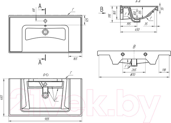 Изображение товара Тумба с умывальником Dreja Grace 90 / 99.0903 + Грэйс 90 (белый глянцевый)