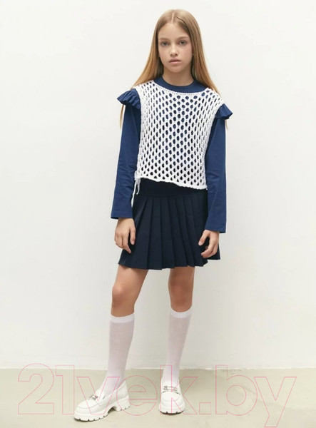 Изображение товара Жилет детский Amarobaby Mesh / AB-OD24-KNIT10M/00-140  (белый, р.140)