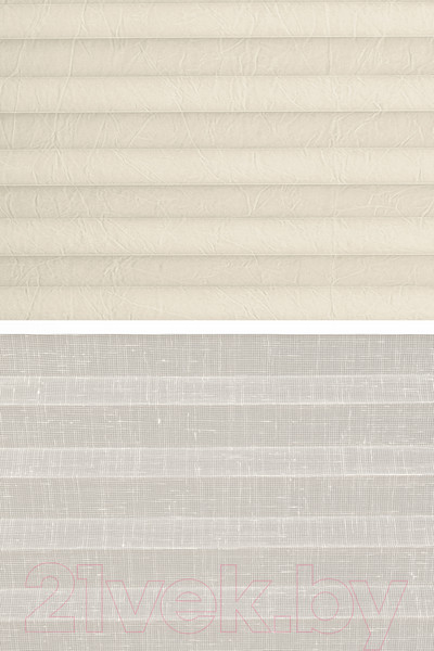 Изображение товара Штора-плиссе Delfa Basic Crush СПШ-35101/3504 Plain Transparent (62x160, кремовый/белый)