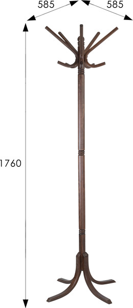 Изображение товара Вешалка для одежды Мебелик В 8Н (темно-коричневый)