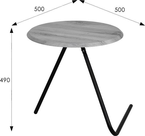 Изображение товара Журнальный столик Мебелик Дуэт 7 (орех гикори grey/черный)