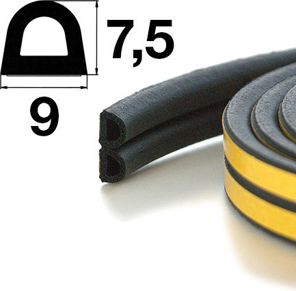 Изображение товара Лента уплотнительная VELA D-9x7.5 (100м, черный)