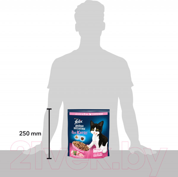 Изображение товара Сухой корм для кошек Felix Двойная вкуснятина для котят с курицей (600г)