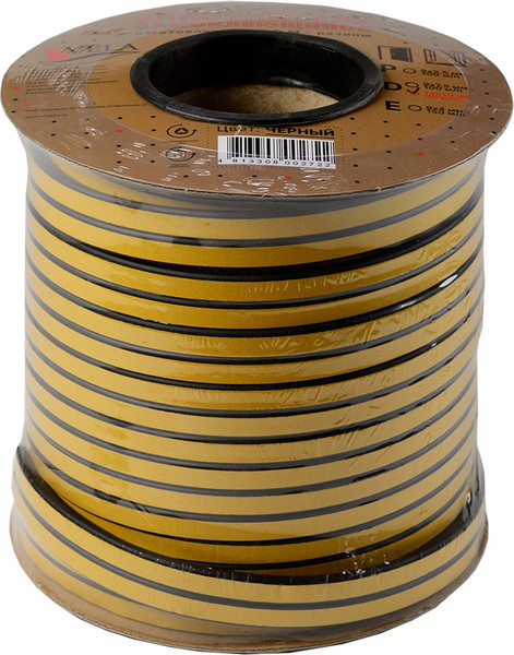 Изображение товара Лента уплотнительная VELA P-9x5.5 (100м, черный)