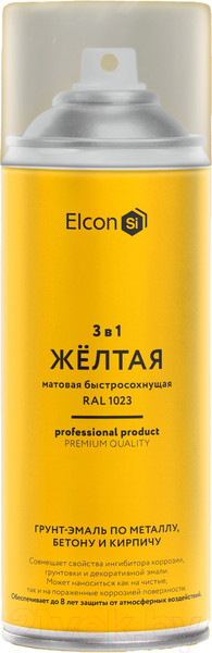 Изображение товара Грунт-эмаль Elcon По ржавчине 3в1 (520мл, матовый желтый)