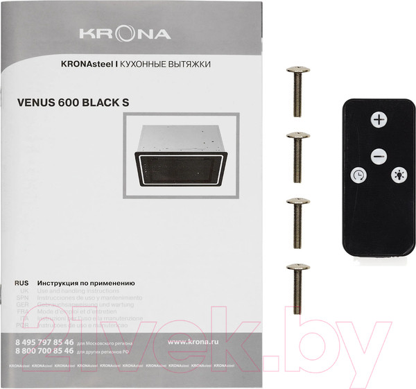 Изображение товара Вытяжка скрытая Krona Venus 600 S / КА-00007216 (черный)