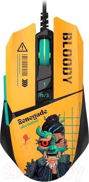 Изображение товара Мышь A4Tech Bloody W63 Max Renegade (желтый/рисунок)