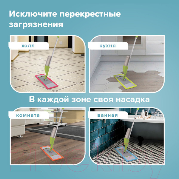 Изображение товара Набор мопов для швабры Laima 607459 (4шт)