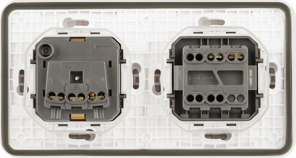 Изображение товара Блок выключатель+розетка ЭРА Эксперт 11-7521-01 / Б0063261 (белый)