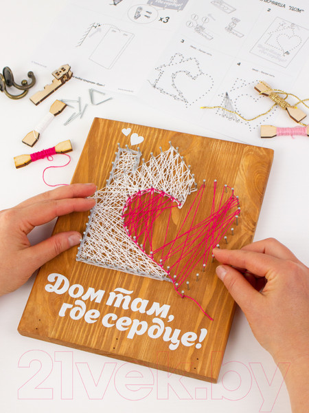 Изображение товара Набор для творчества «изонить» Woody ЦвикАрт. Ключница Дом / 07678