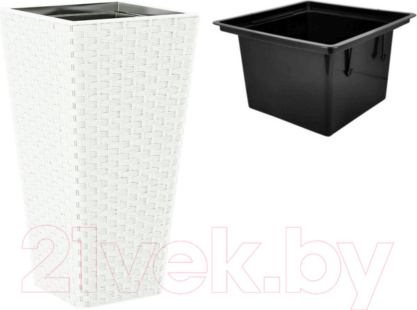 Изображение товара Кашпо Formplastic Rattana Slim / FP-3890-011 (белый)