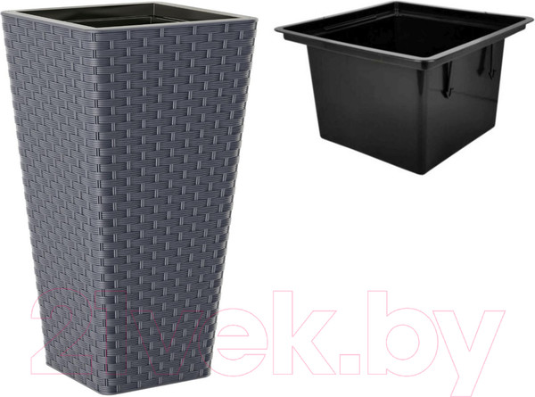 Изображение товара Кашпо Formplastic Rattana Slim / FP-3900-014 (антрацитовый)