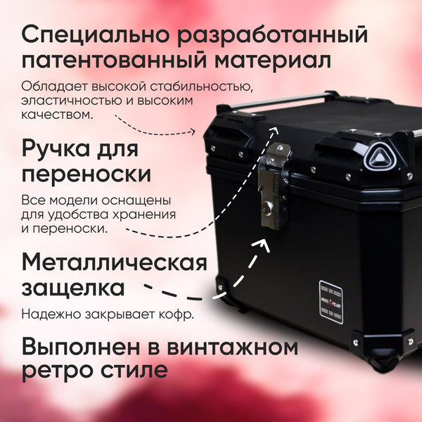 Изображение товара Кофр для мотоцикла AVM 47 (металлик)