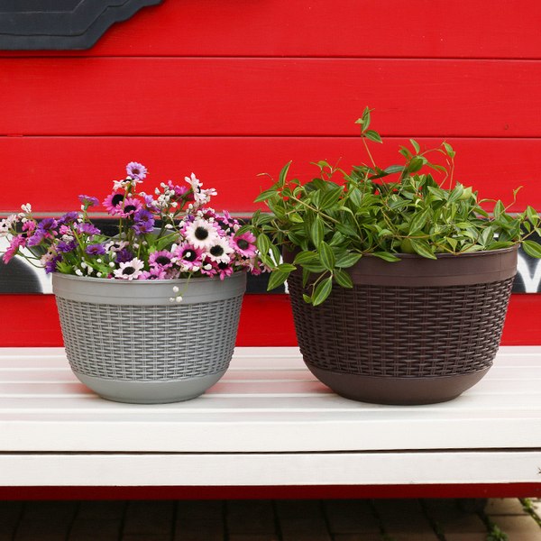 Изображение товара Кашпо BOTANICA Rattan (21x12x13.5см, серый)