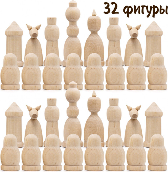 Изображение товара Набор заготовок для творчества Брестская Фабрика Сувениров Шахматные фигуры / ch_blank_bfs