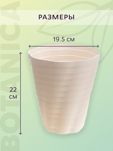Изображение товара Кашпо BOTANICA Duet 19.5x22см (3л, молочный)