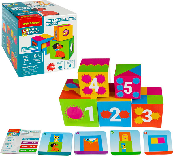 Изображение товара Развивающий игровой набор Bondibon Интеллектуальные кубики / ВВ6247