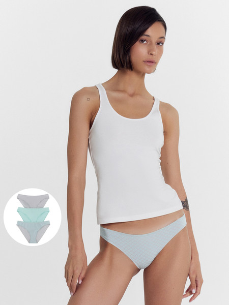 Изображение товара Комплект женских трусов Mark Formelle 412286-3 (р.90, орнамент на сером)