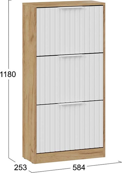 Изображение товара Тумба для обуви ТриЯ Хилтон (дуб крафт золотой/белый матовый)