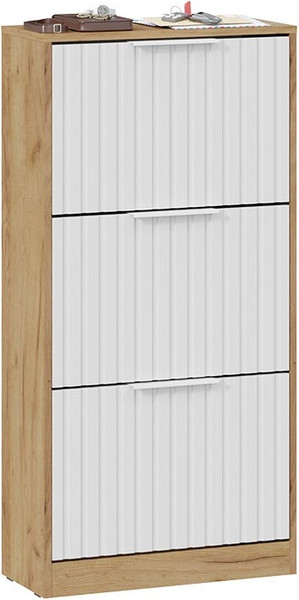 Изображение товара Тумба для обуви ТриЯ Хилтон (дуб крафт золотой/белый матовый)