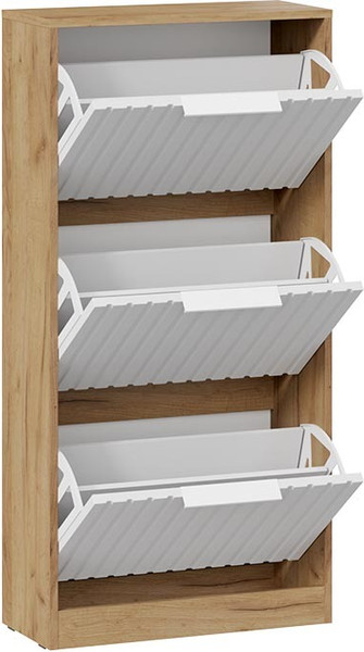 Изображение товара Тумба для обуви ТриЯ Хилтон (дуб крафт золотой/белый матовый)