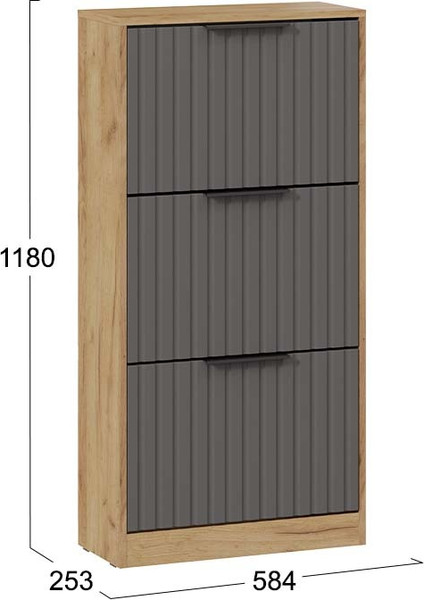 Изображение товара Тумба для обуви ТриЯ Хилтон (дуб крафт золотой/графит матовый)