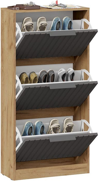 Изображение товара Тумба для обуви ТриЯ Хилтон (дуб крафт золотой/графит матовый)