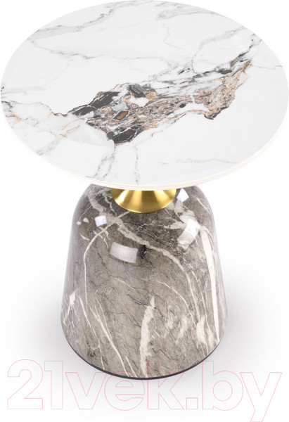 Изображение товара Журнальный столик Halmar Rosa (белый мрамор/серый мрамор/золото)